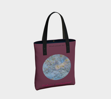 Load image into Gallery viewer, Sakura Splendour with maroon background Tote