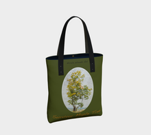 Load image into Gallery viewer, Survivor Maple Tree with green background Tree Tote