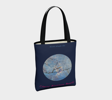 Load image into Gallery viewer, Cherry Blossom Beauty with navy background Tote