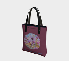 Load image into Gallery viewer, Marvelous Magnolia with maroon background Tote
