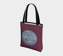 Load image into Gallery viewer, Cherry Blossom Beauty with maroon background Tote