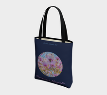 Load image into Gallery viewer, Marvelous Magnolia with navy background Tote
