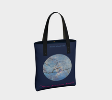 Load image into Gallery viewer, Cherry Blossom Beauty with navy background Tote