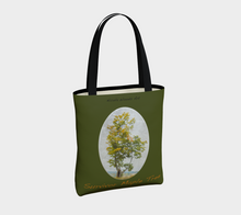 Load image into Gallery viewer, Survivor Maple Tree with green background Tree Tote
