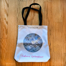 Load image into Gallery viewer, Sakura Splendour with white background Tote