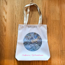 Load image into Gallery viewer, Sakura Splendour with white background Tote