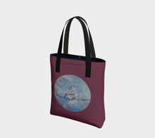 Load image into Gallery viewer, Cherry Blossom Beauty with maroon background Tote