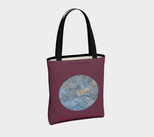 Load image into Gallery viewer, Sakura Splendour with maroon background Tote
