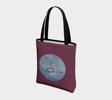 Load image into Gallery viewer, Cherry Blossom Beauty with maroon background Tote
