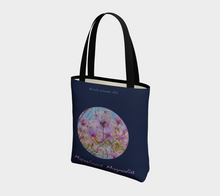 Load image into Gallery viewer, Marvelous Magnolia with navy background Tote
