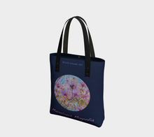 Load image into Gallery viewer, Marvelous Magnolia with navy background Tote
