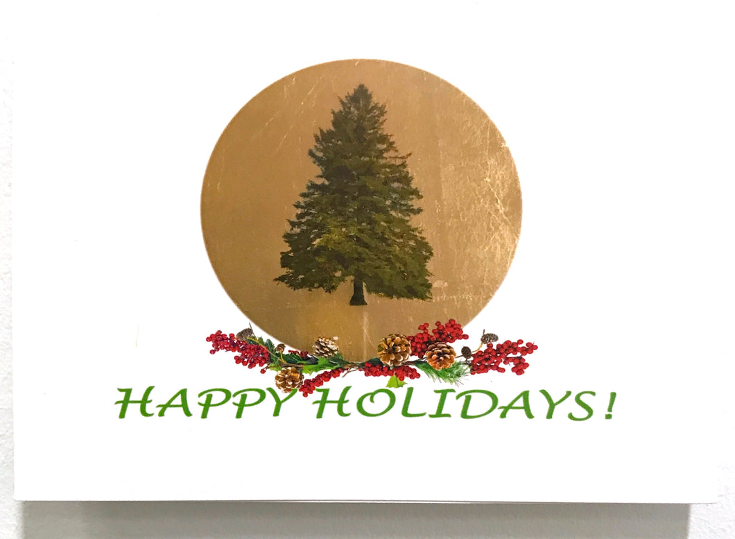Greeting Card - Happy Holidays Norway Spruce
