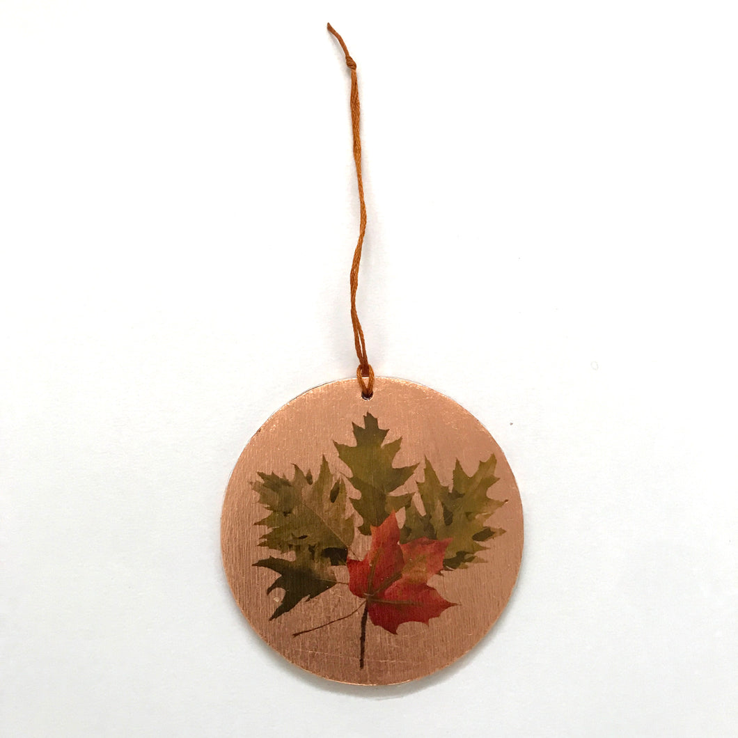 Tree Ornament -  Copper Autumn Leaves