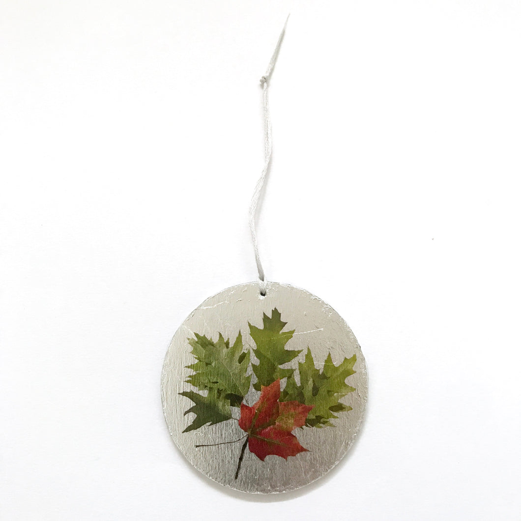 Tree Ornament -  Silver Autumn Leaves
