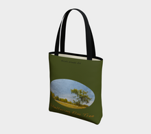 Load image into Gallery viewer, Sheltering Elm with green background Tree Tote
