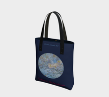 Load image into Gallery viewer, Sakura Splendour with navy background Tote
